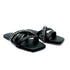 Black Crystal Cross Strap Flat Slipper 2341 For Women
