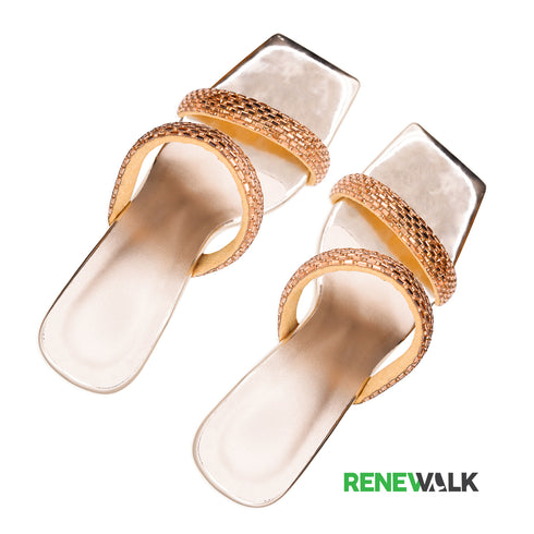 Golden Stylish Sandal For Womens 4531