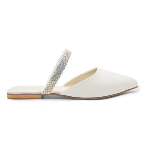 Bronze Party Wear Flat Mules For Women 2372