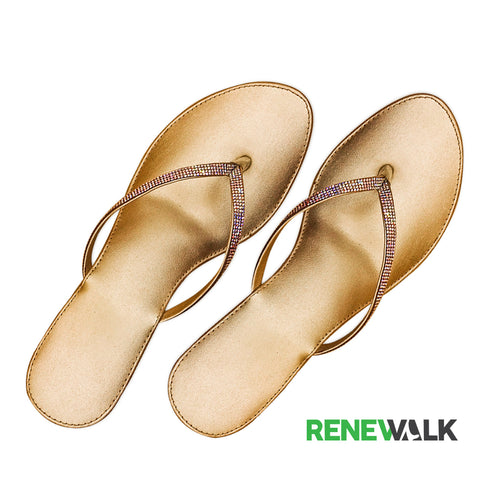 Rhinestone Rose Gold Block Heel Sandal 4505