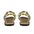 Gold Twisted Double Strap Flat Sandal For Women 2323