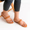 Summer Casual Wear Brown Braided Flat For Women 2375