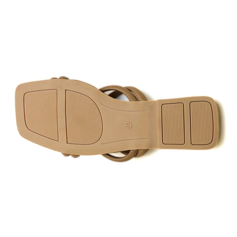 Fawn Double Strap Knotted Flat Sandal 2347 For Women