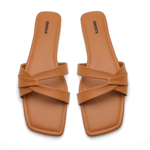 Brown Casual Flat Slipper 23113 For Women