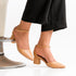Bronze Casual Ankle Strap Block Heel Mule For Women 4514