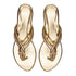 Gold Crystal Party Wear Flat Sandal For Women 2352