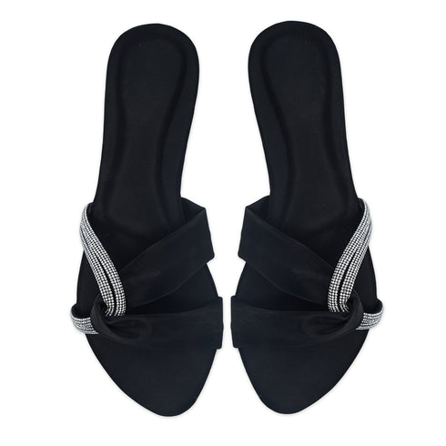 Elagant Black Silver Flat For Womens Renewalk 2383