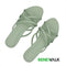 Light Green Multi Cross Strap Flat Sandal For Women 2328