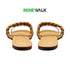 Beige Double Strap Open-Toe Flat Sandal For Women 2324