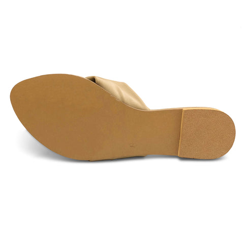 Beige Casual Bow Flat Slipper 23110 For Women