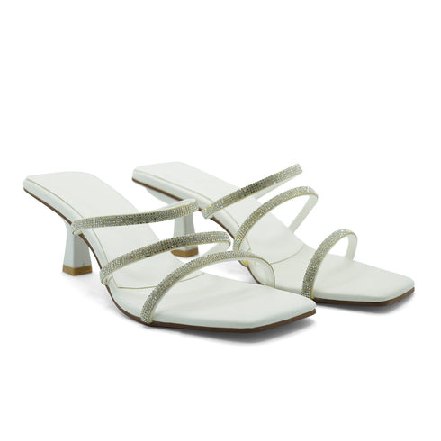 Gold And White Wedding Heel Sandal 4530 For Women