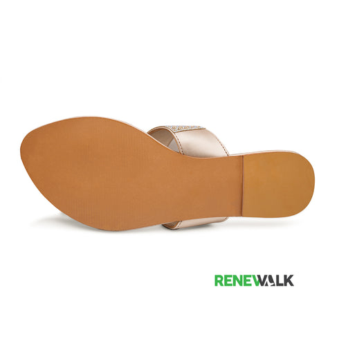 Golden Mesh Womens Flat 23106