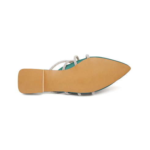 Green Elegant Mules For Womens 2386