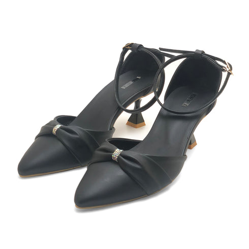 Beige Bow Ankle Strap Mule 4517 Sandal For Women