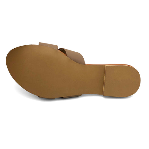 Brown Casual Flat Slipper 23112 For Women