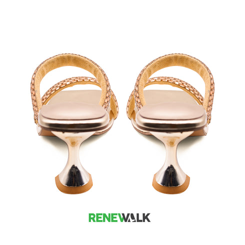 Golden Stylish Sandal For Womens 4531