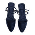 Elegant Black Ankle Strap Flat Mule For Women 2374