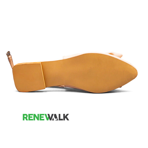 Beige Bow Slingback Mule For Women 2357