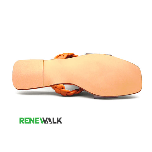 Brown Transparent Strap Flat Sandal For Women 2365