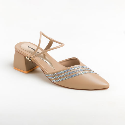 Ice Blue Fancy Mules Renewalk 4516 Mule | Heels for Women