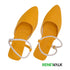 Yellow Ankle Strap Rhinestone Flat Mule For Women 2373